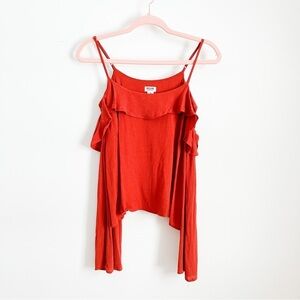 Mossimo Burnt Orange Red Off the shoulder Cold shoulder Boho Top small